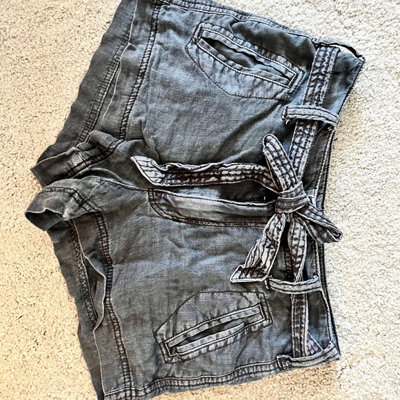 American Eagle Outfitters Pants - Dark grey faded wash shorts. Size 0/25.